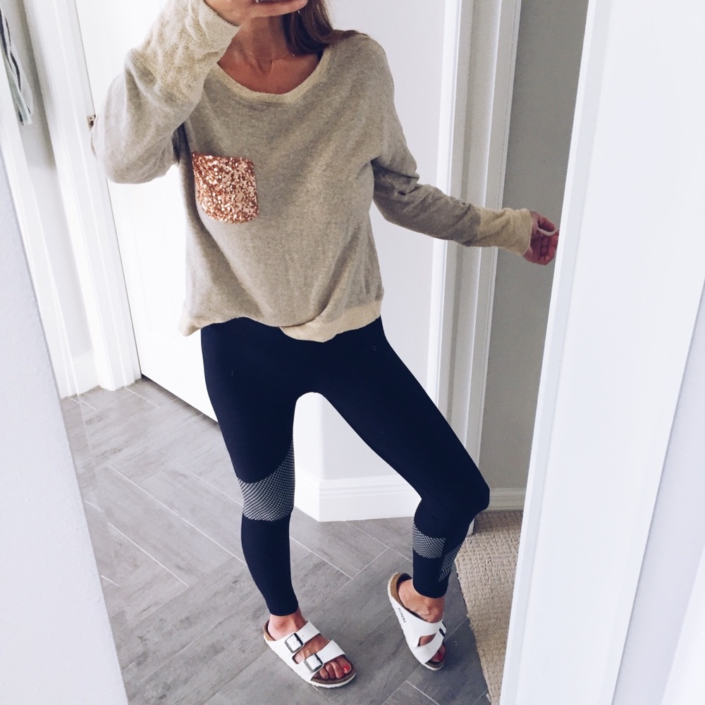 Copper Sequins Pocket Sweater